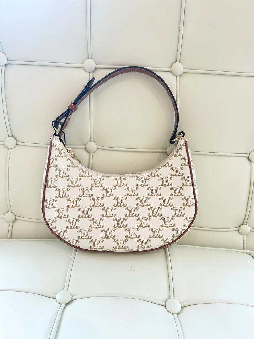 99新 Celine/思琳 jshg celine白色老花ava腋下包