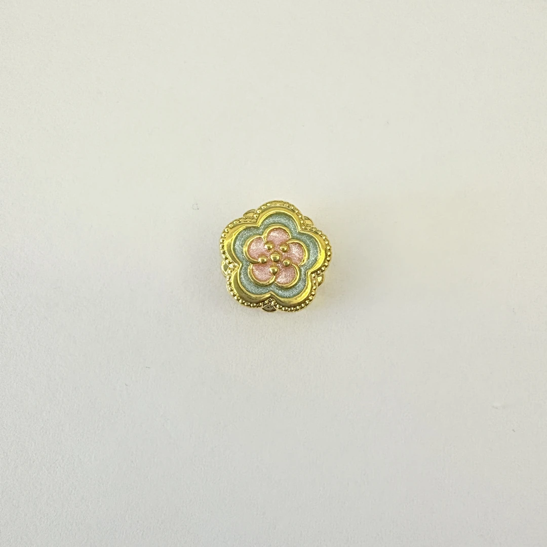 足金999烤漆花丝梅花糕通孔DP1458