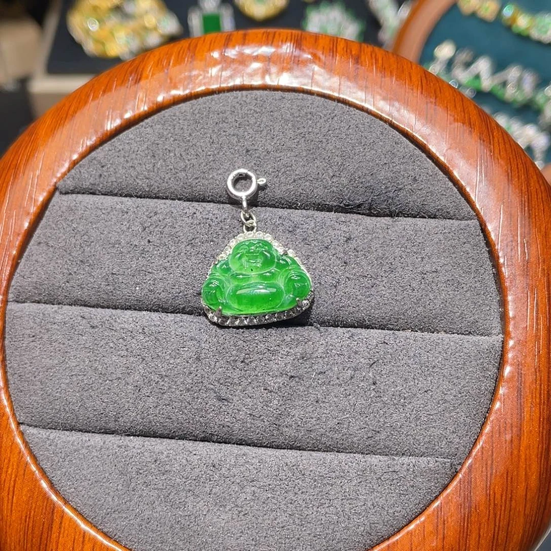 翡翠银S925镶嵌吊坠(不含链)