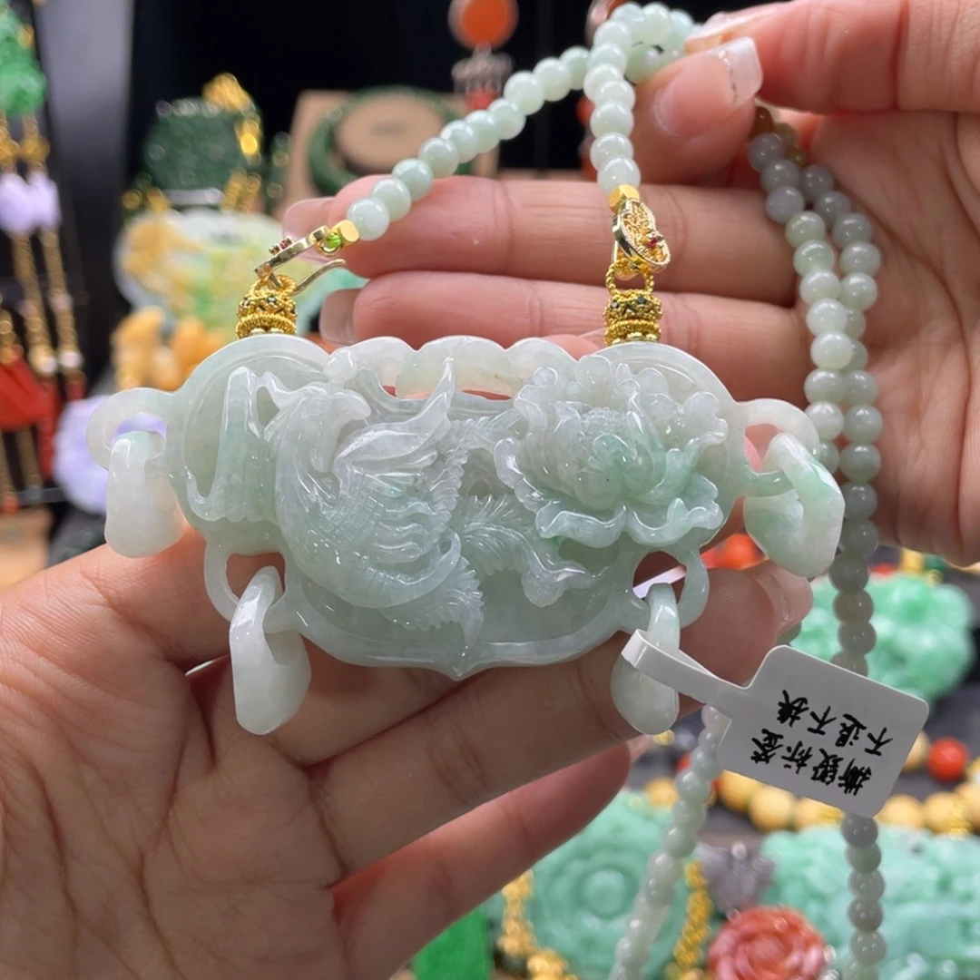 翡翠颈饰未镶嵌代编织