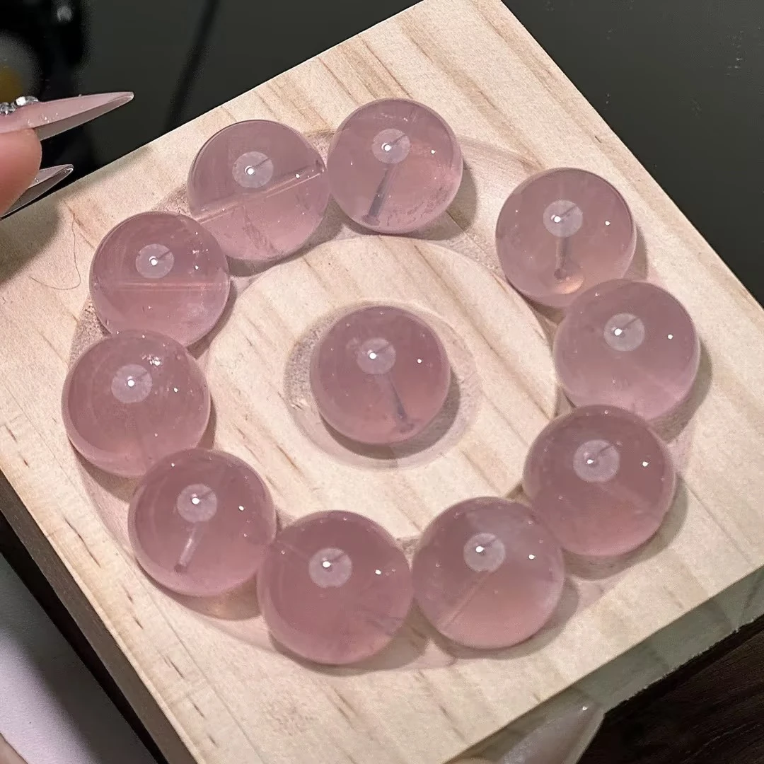 7A-A天然冰透星光马粉水晶18mm【颗装】DIY多样性发一