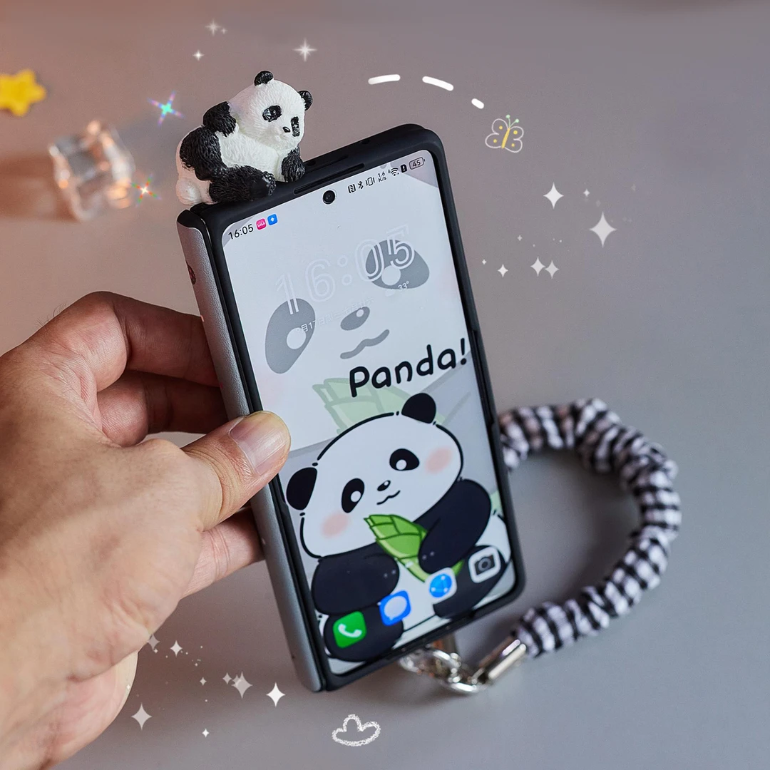 适用华为matex6手机壳matex5可爱趴趴熊猫xfold5折叠屏全包保护壳