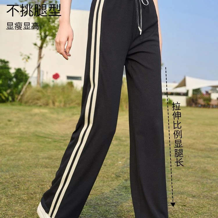 【直播专享】K632630休闲裤 香影阔腿运动裤女高腰夏装新款宽松显