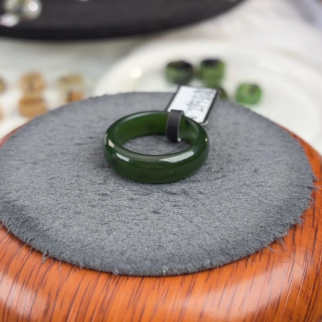 和田玉未镶嵌戒指b107碧玉轮胎19.2