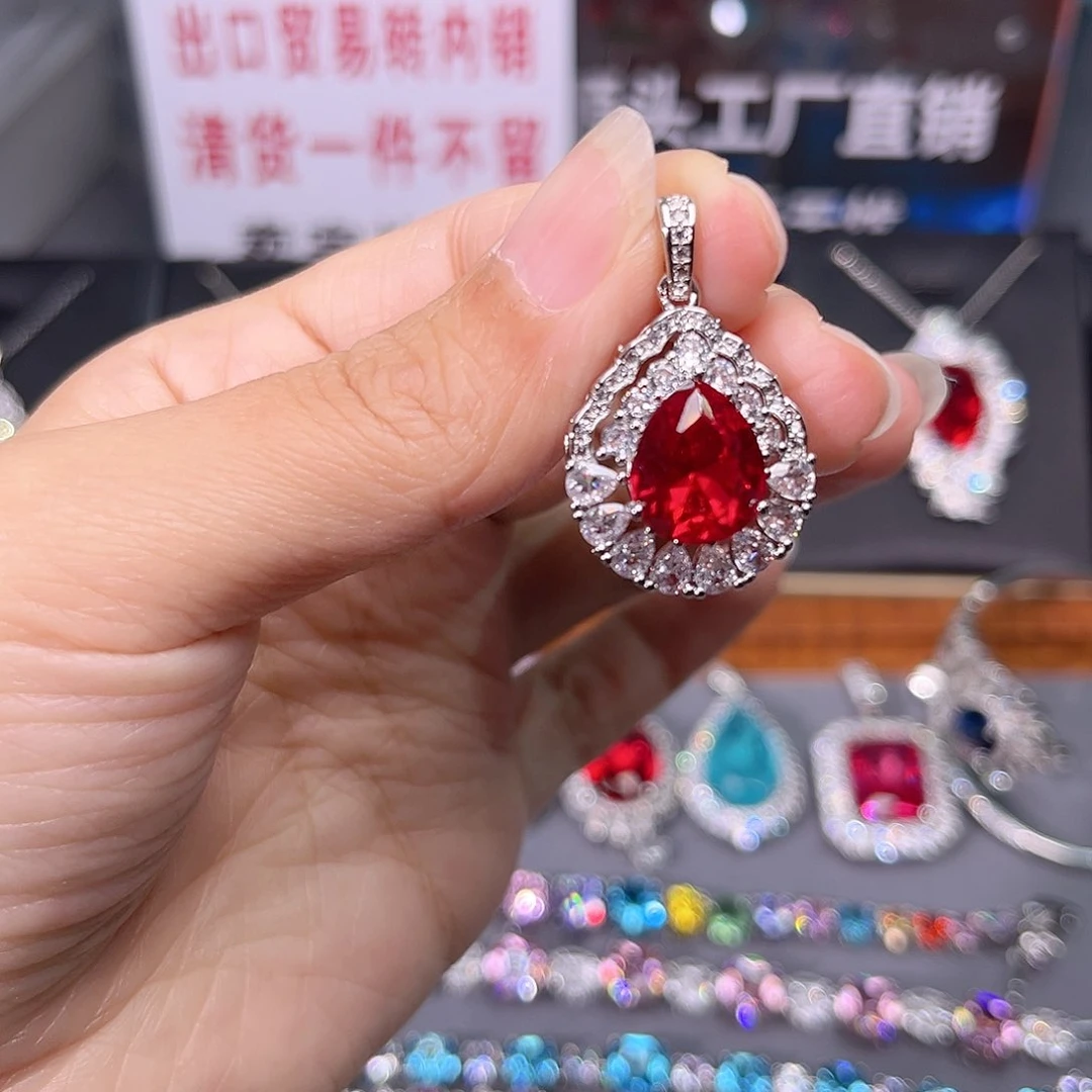 红宝石戒指银S925镶嵌t z 194