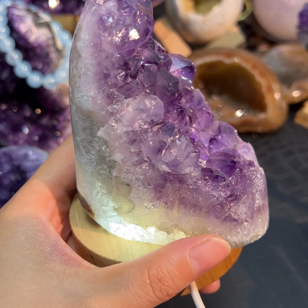 水晶未镶嵌珠宝半成品10紫水晶大牙