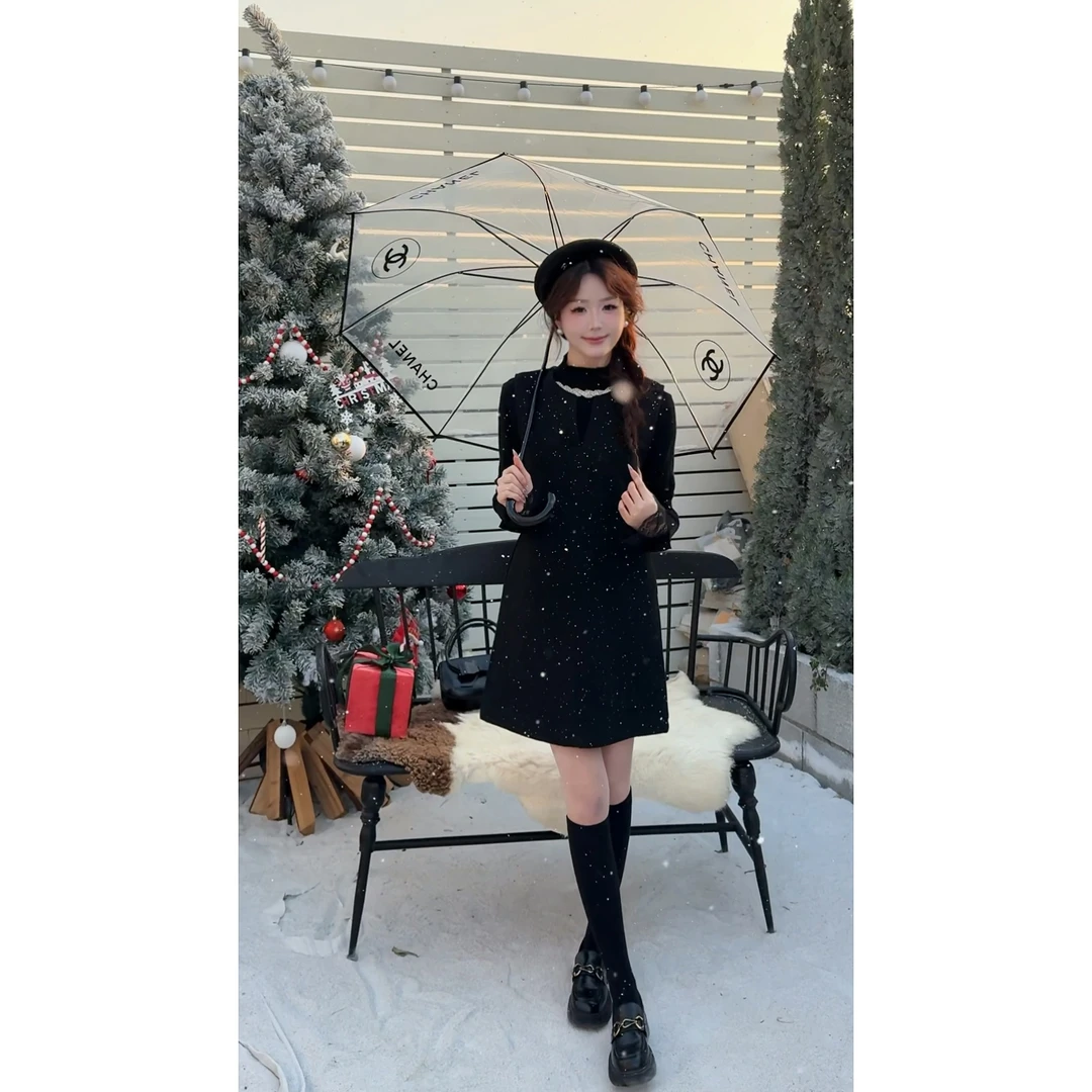 《银河系》重工设计感钉珠打底+小香风高级感马两件套