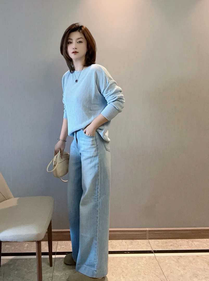 【美含推荐】泡菜系列临风夏日超软牛仔拖地裤