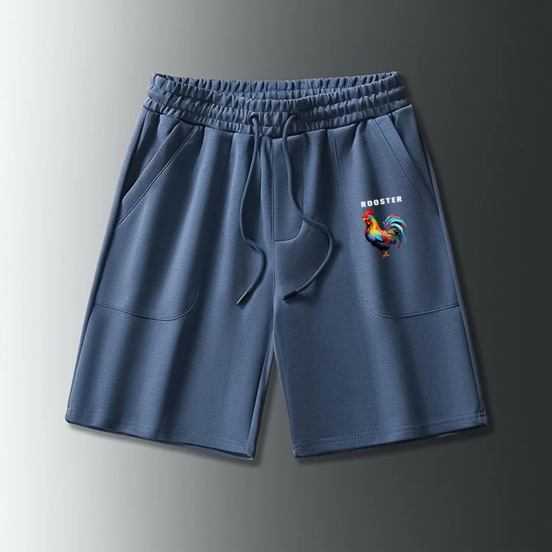 法莱尔公鸡纯棉短裤休闲百搭夏季潮流大码宽松运动重磅五分裤25年