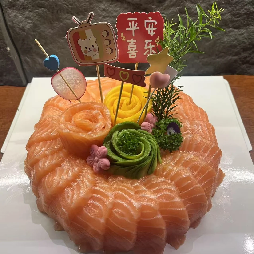 挪威三文鱼刺身蛋糕