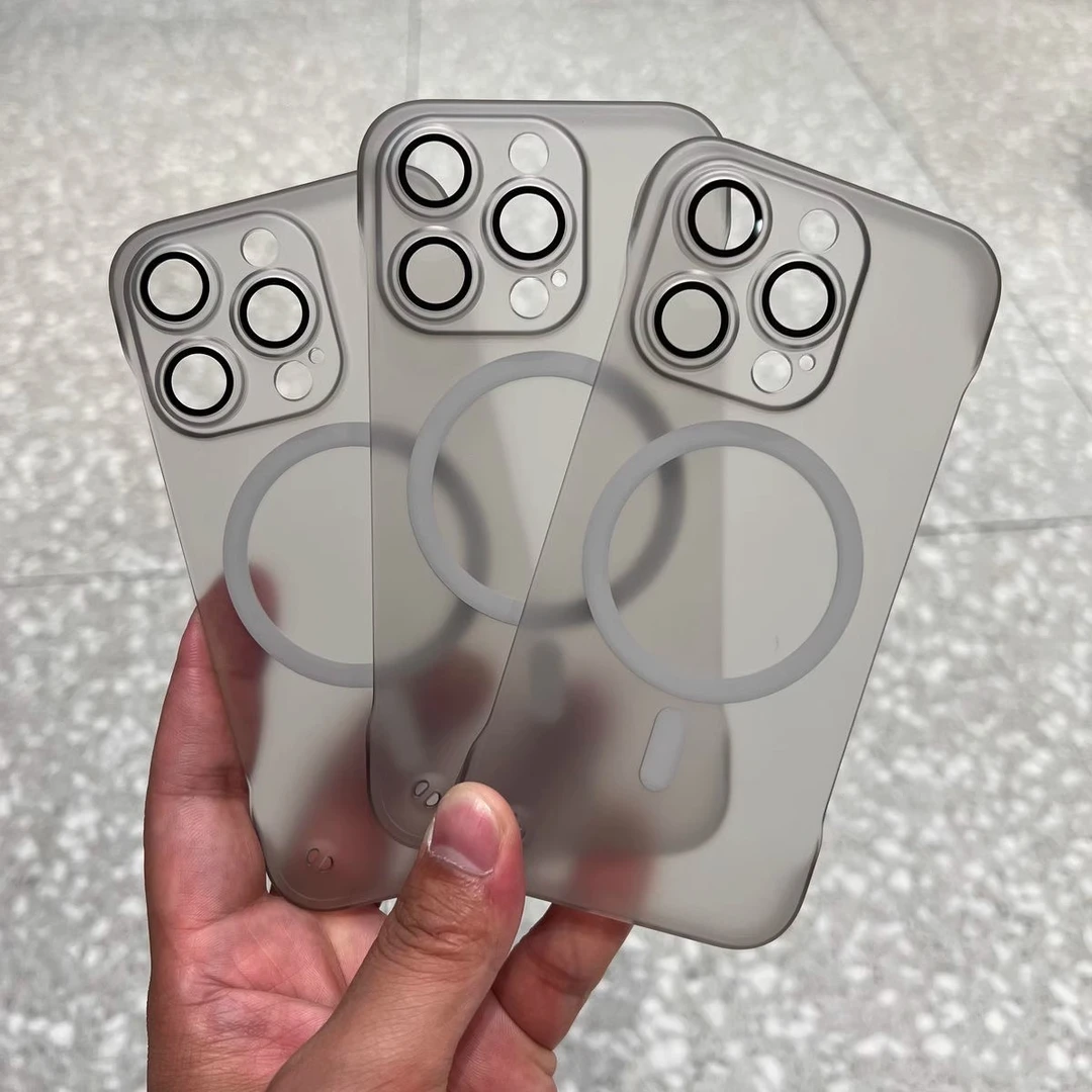 半包无边框苹果16手机壳适用iphone16promax磁吸磨砂15新款14超薄