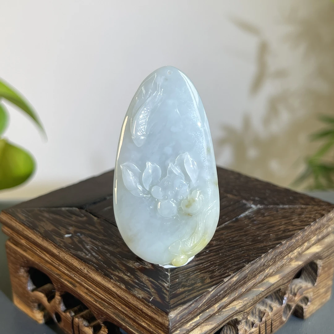 JTB24-66 天然缅甸A货翡翠 年年有余