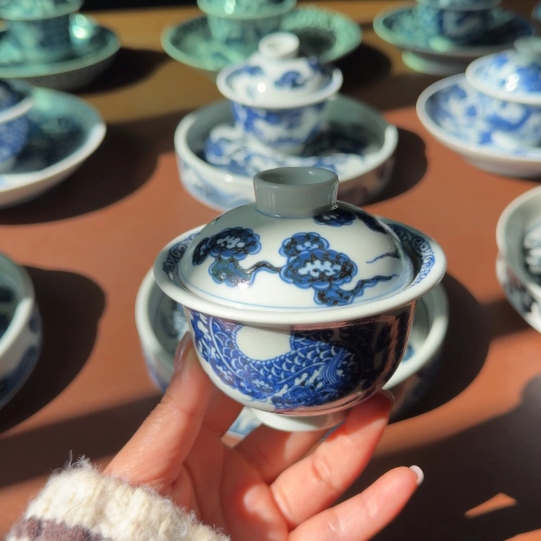 手工手绘茶具盖碗福利