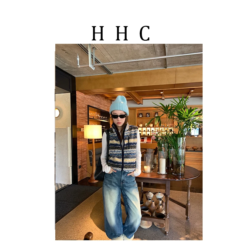 【花花菜】“海盐落日”秋季复古奥粒绒费尔岛加厚马甲