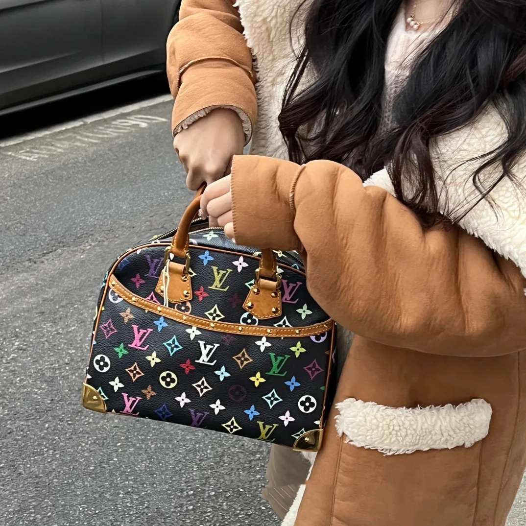 95新 LouisVuitton/路易威登 御古屋/97271/黑三彩珍妮手提包 06