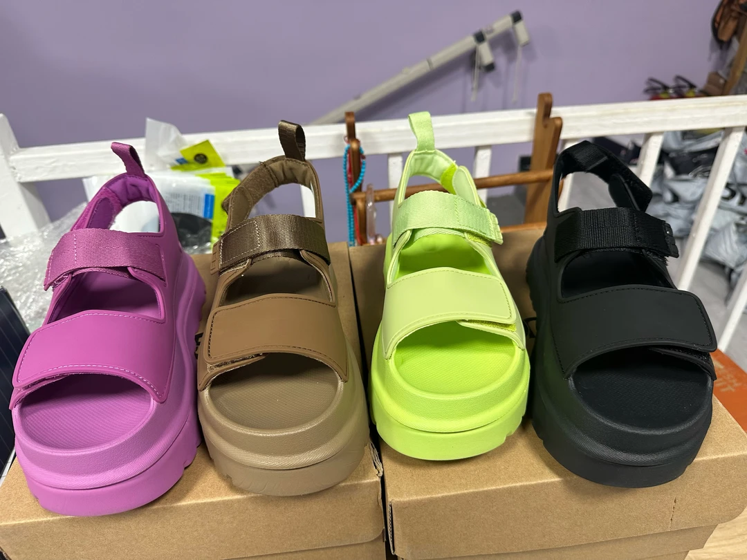 Phm夏款厚底油机露趾魔术贴凉鞋DP