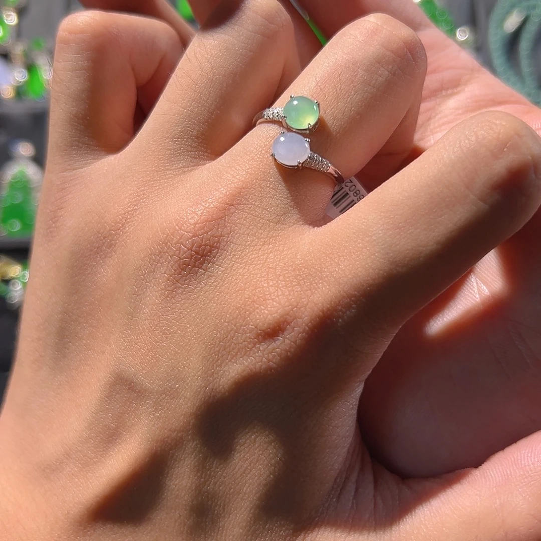 翡翠银S925镶嵌戒指
