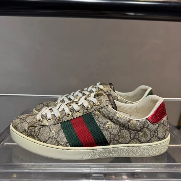 90新 GUCCI/古驰 40.5码 无盒 ACE 潮流舒适 低帮 板鞋 老花色
