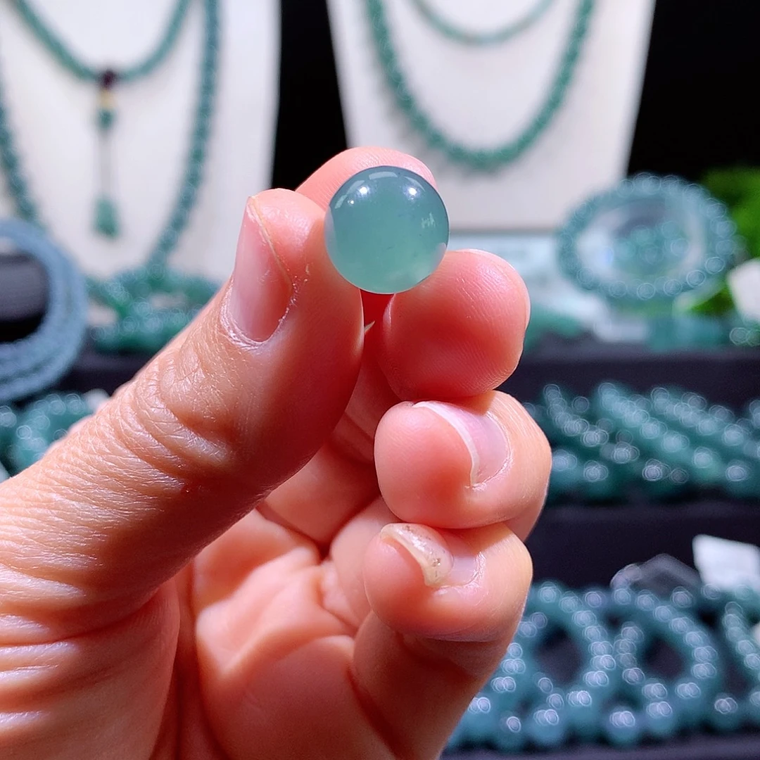 翡翠未镶嵌手链天然a货翡翠单珠12mm