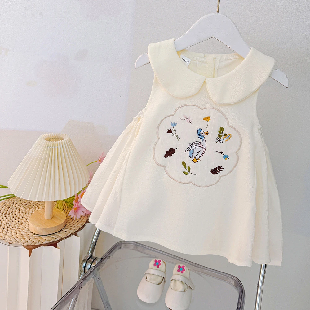 全棉时代外贸2025新款夏季裙子潮一周岁小女孩生日礼服连衣裙直播