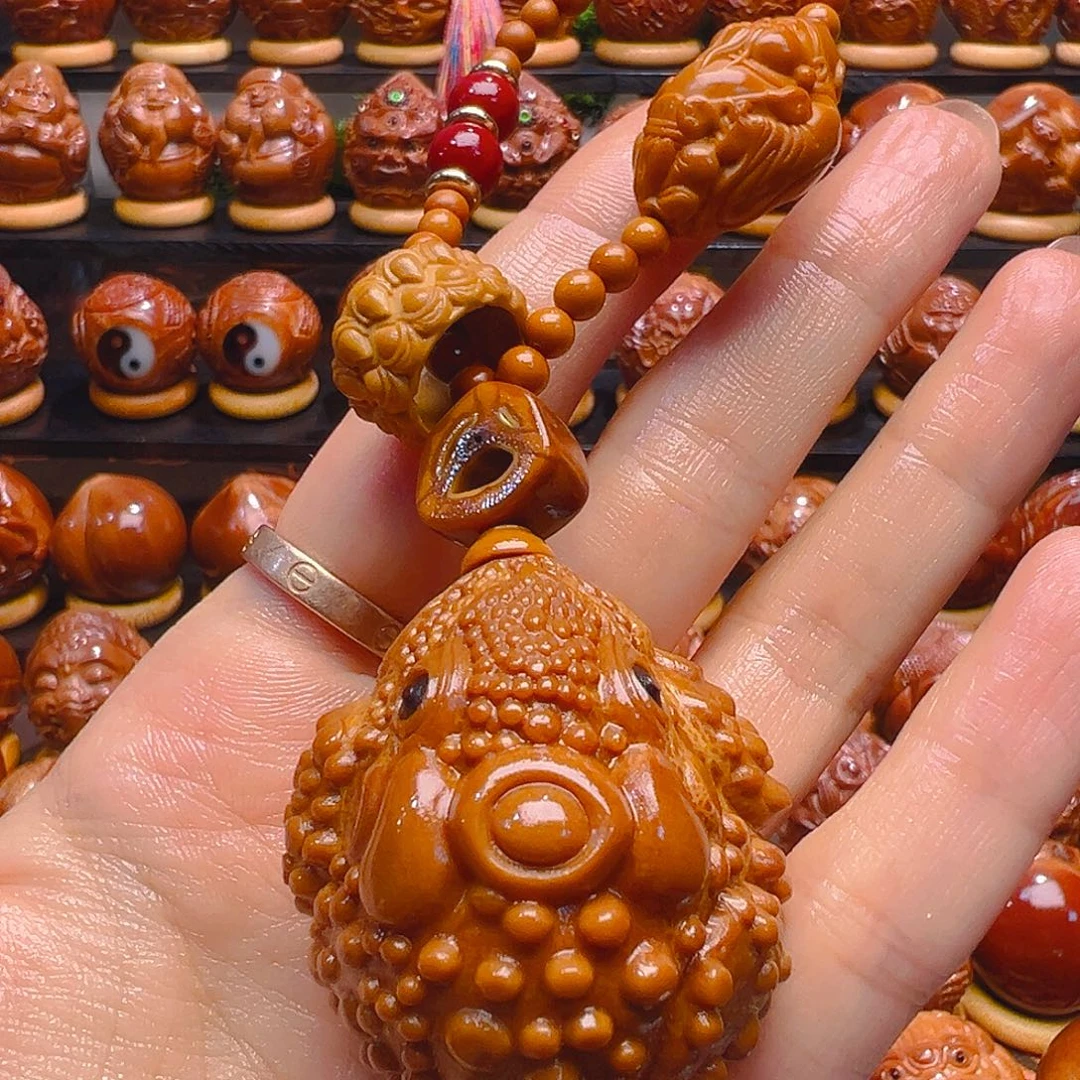 A***痕橄榄核手串/手链金蟾一个手把件橄榄核高配穿配