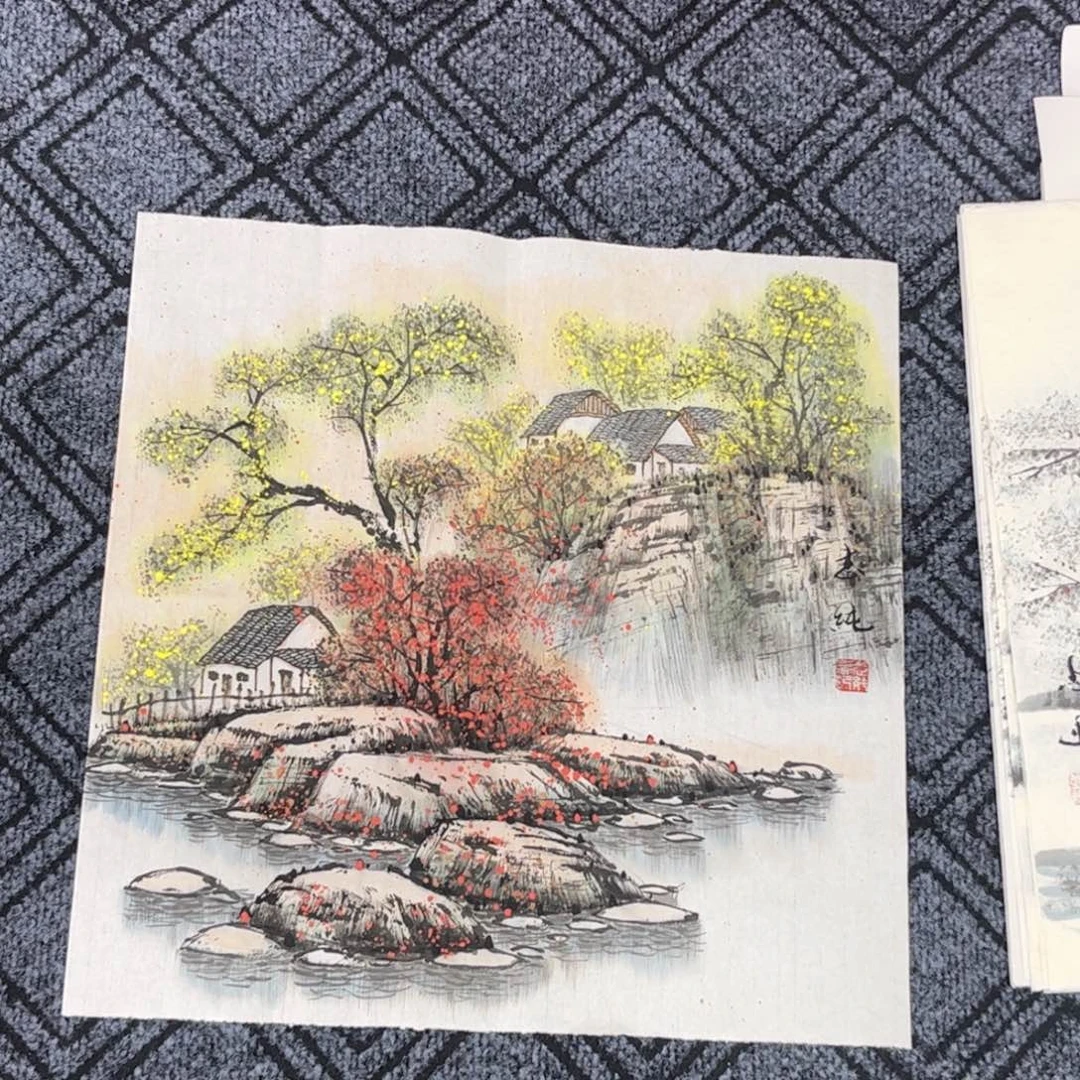 归***巢国画宋志纯老师三尺斗方山水琪