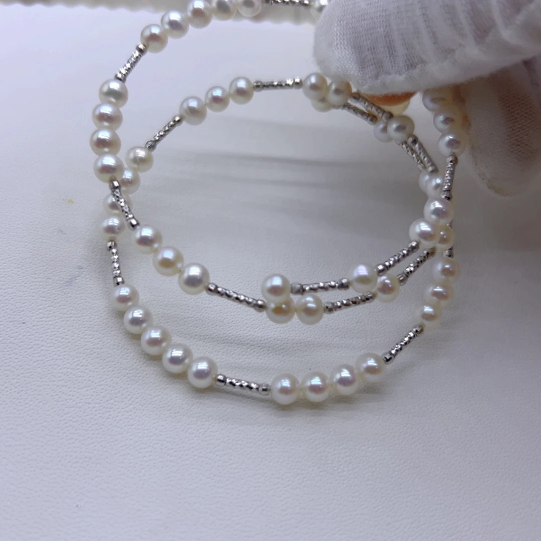 淡水珍珠银S925镶嵌珍珠