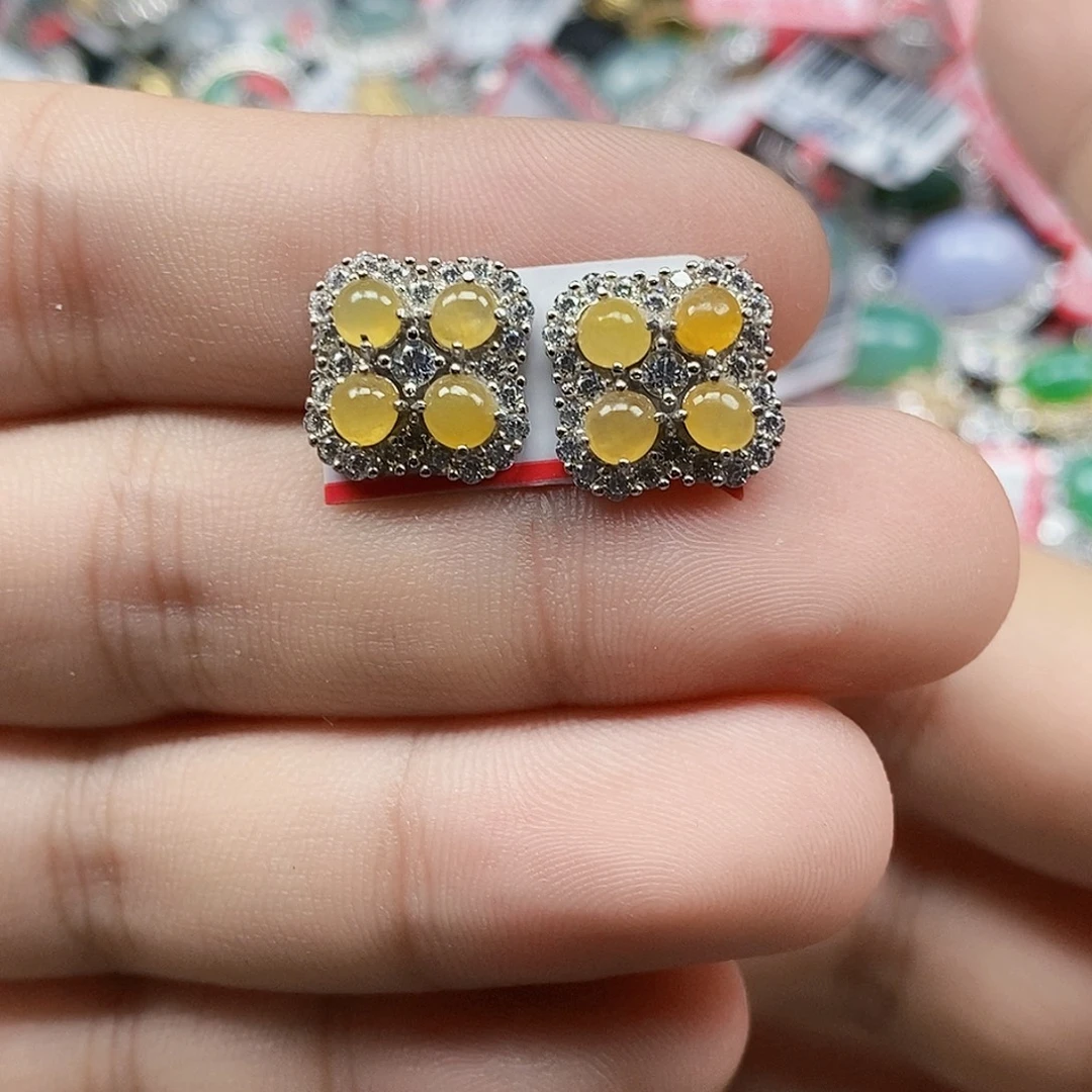 翡翠银S925镶嵌戒指天然A货缅甸翡翠