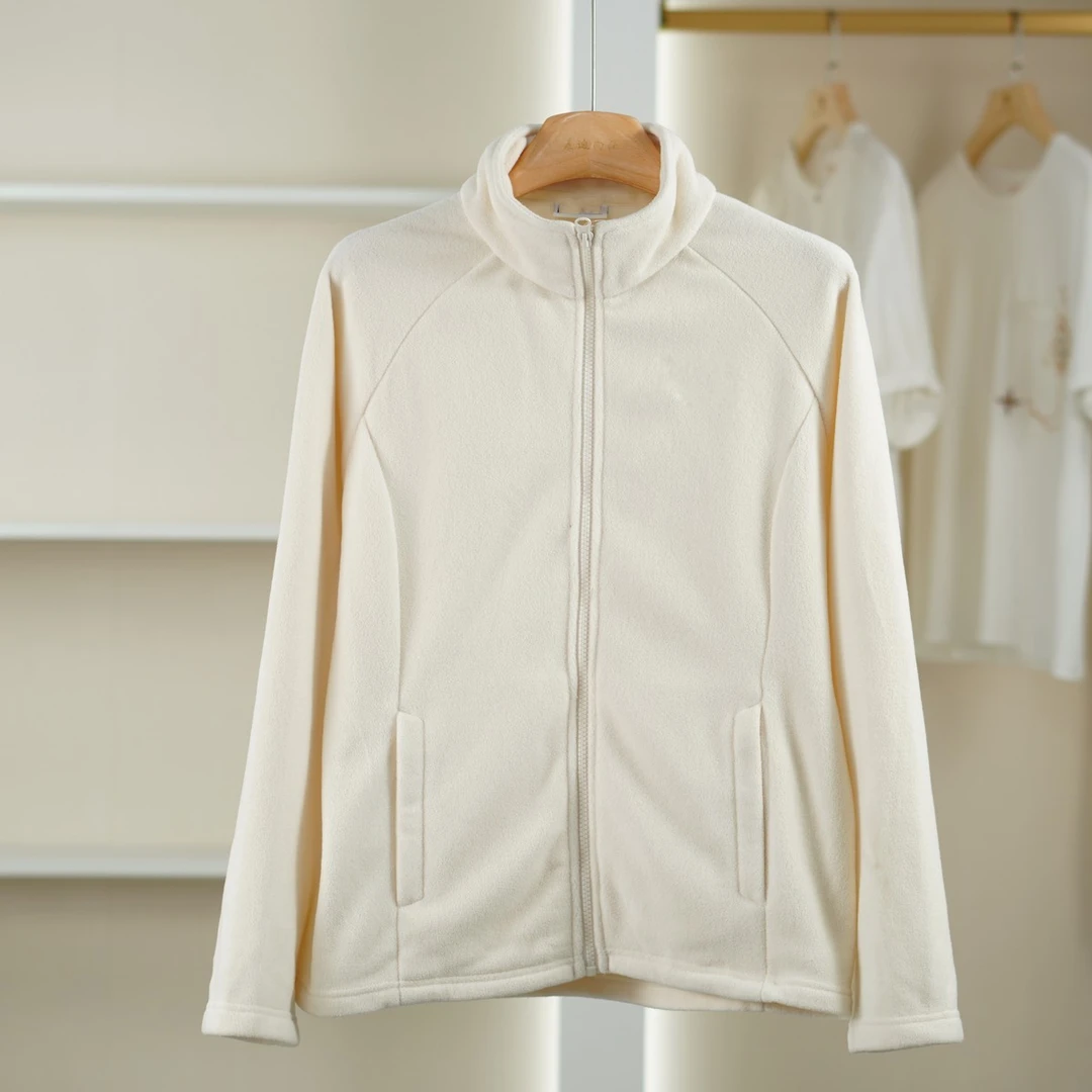 麦迪尚品【伯】5120174 简约抓绒保暖立领外套秋冬女装品牌折扣