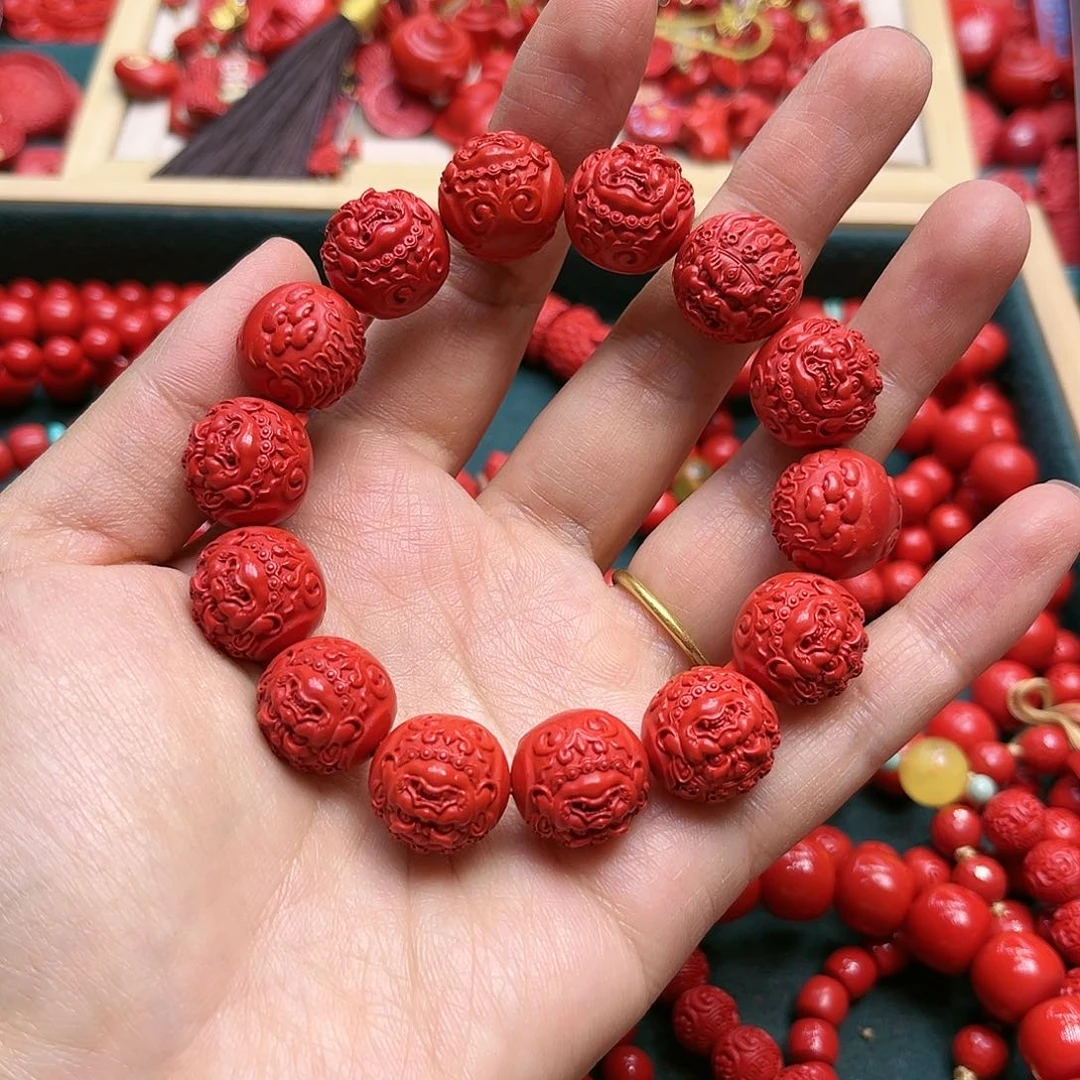 天然辰砂大黑手串