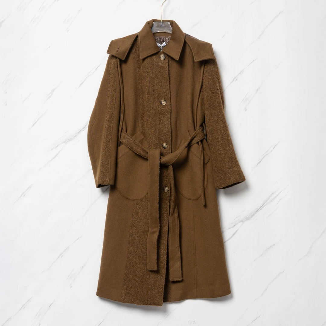 Rejina Pyo女士拼接连帽毛呢大衣RPGU00029