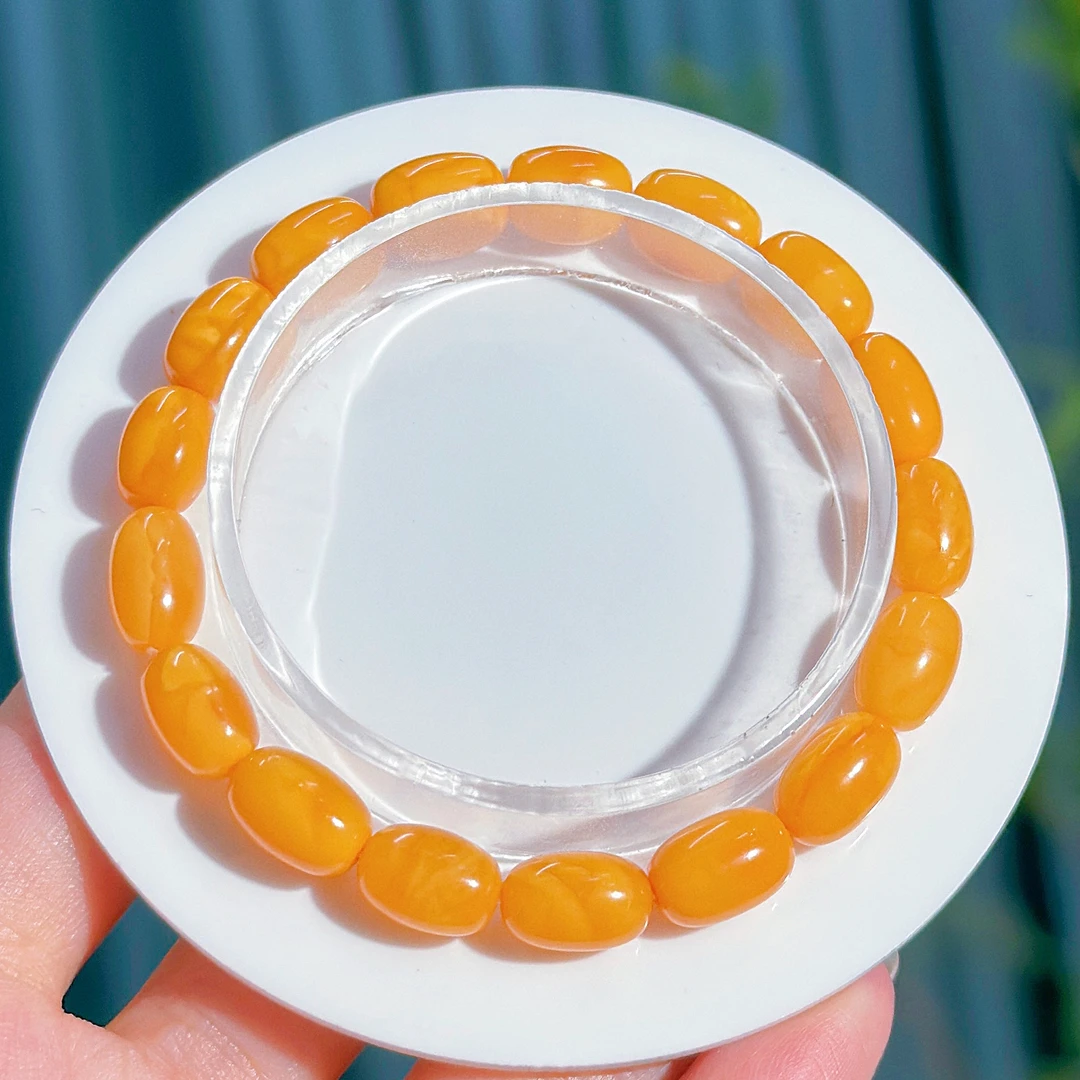 8218天然蜜蜡手串满蜜鸡油黄枣珠桶珠大气上档次礼物多样性发其一