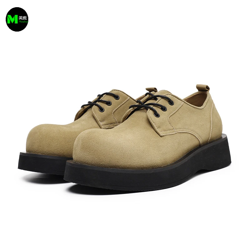 秋季复古英伦风厚底时尚牛津鞋舒适百搭休闲鞋美庶增高牛反
