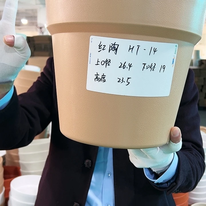 正品红陶口26高23卡其色4只无托
