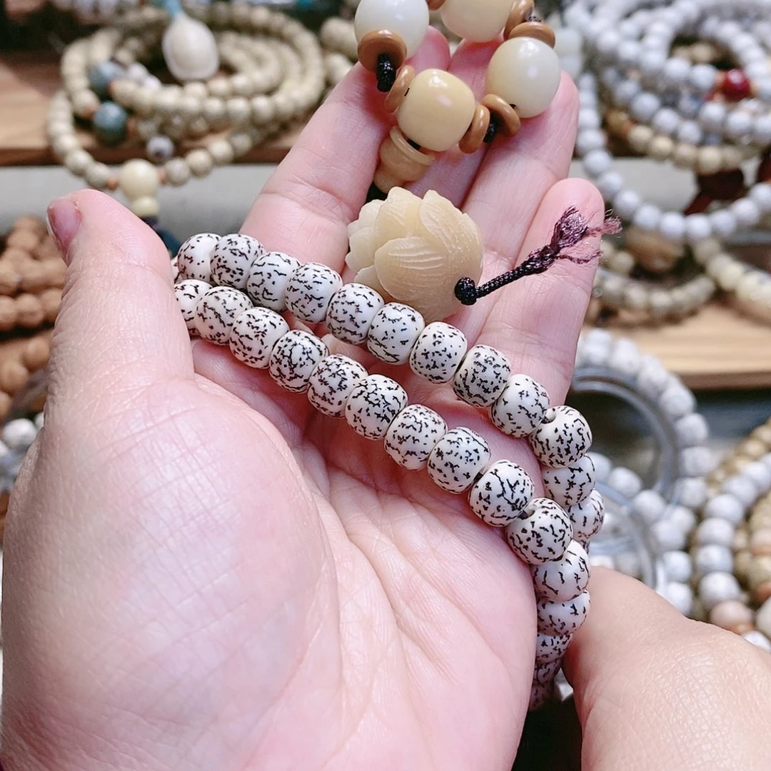 手串星月菩提定制血丝菩提9*7mm108颗