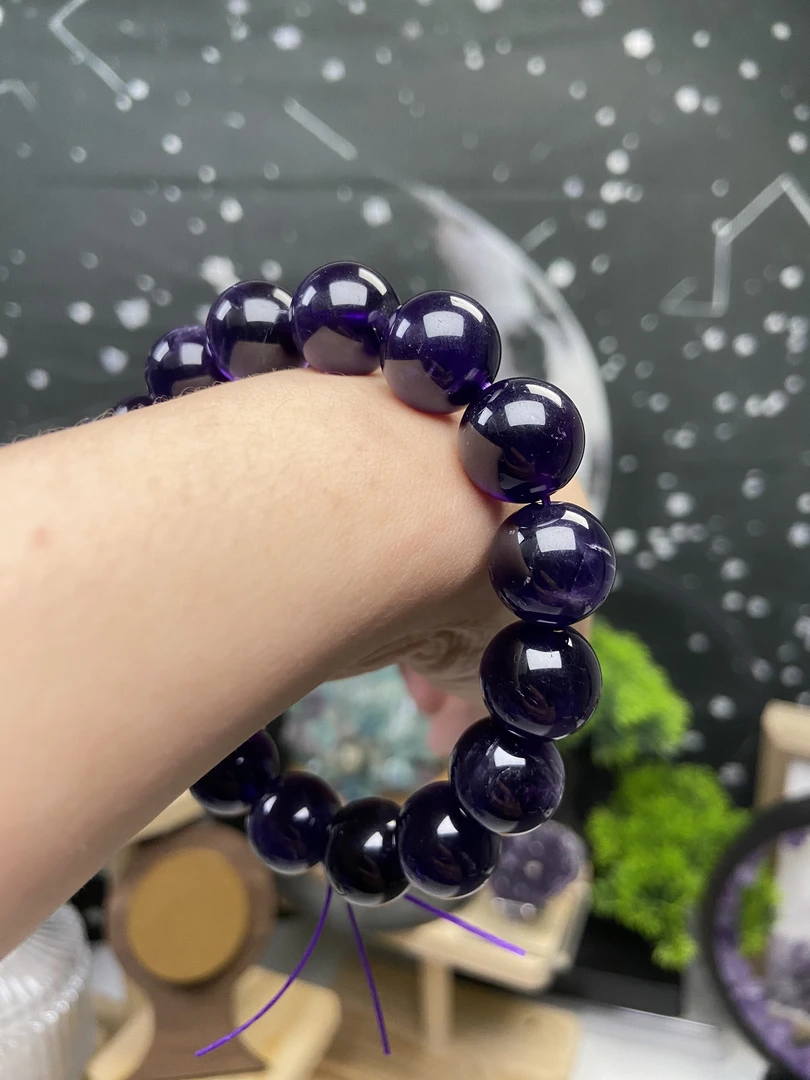 高品质天然大颗粒紫水手链BD363