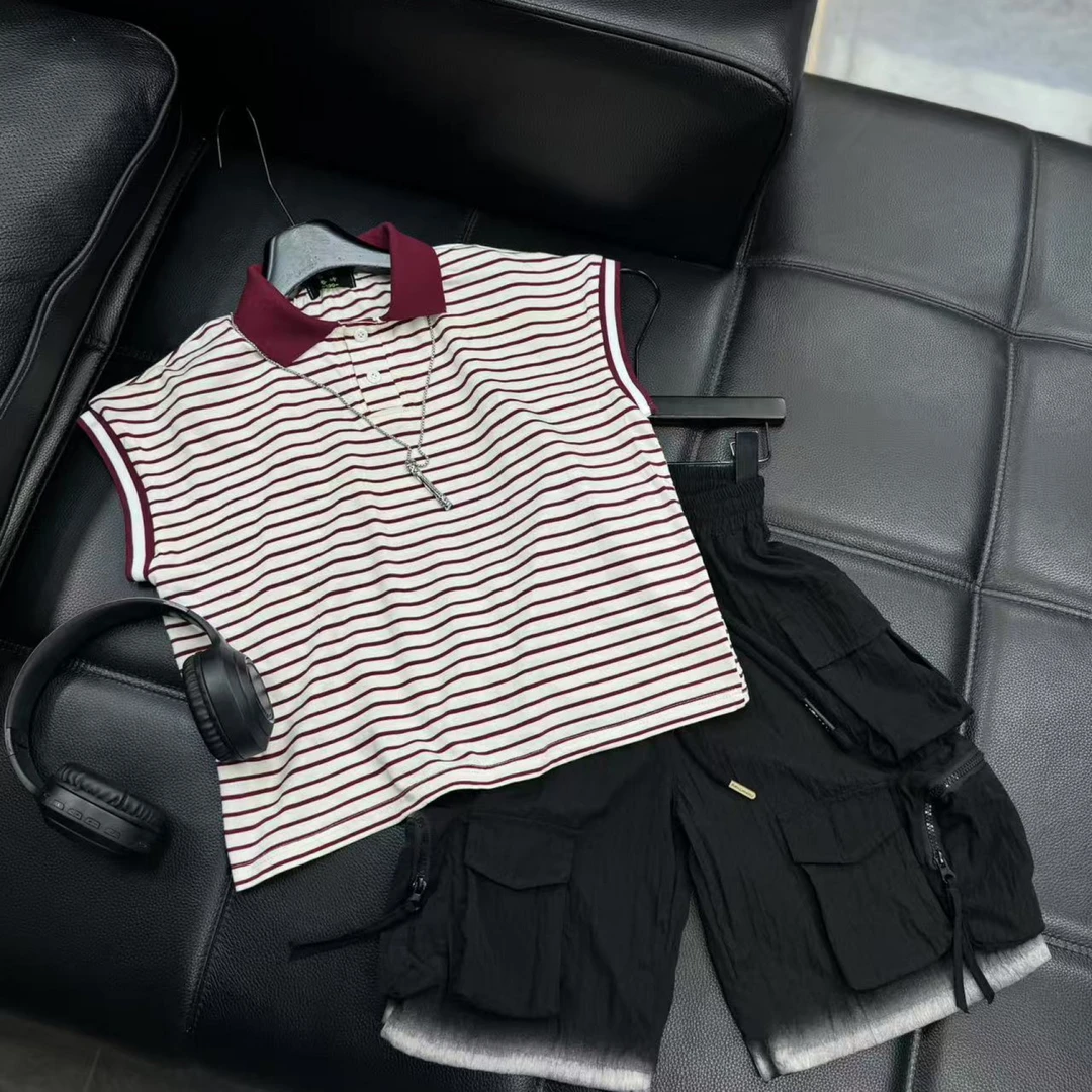 吾 2025【Y】5月9日 儿童男童女童时尚条纹韩版短袖T恤4001-