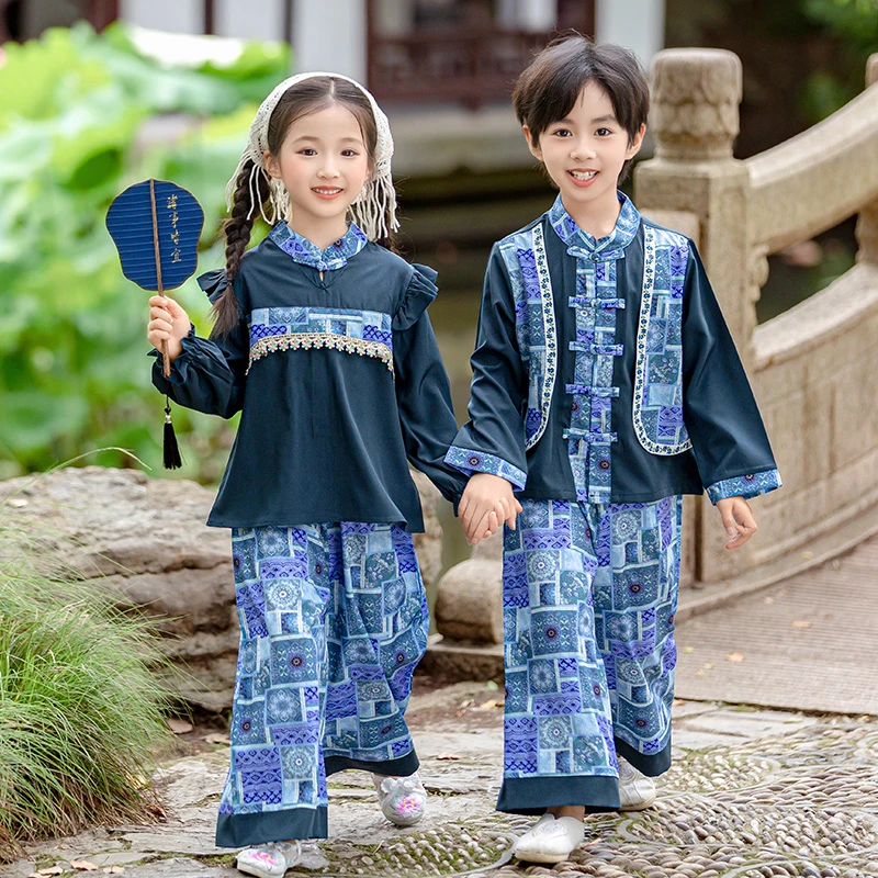 少数民族服装儿童男童彝族土家族哈尼族瑶族苗族壮族名族演出服饰