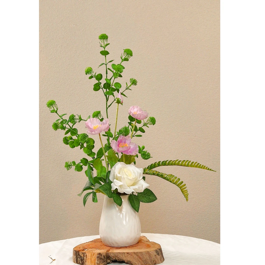 高品质仿真花假花树脂春日物语小清新艺术插花高级成品逼真