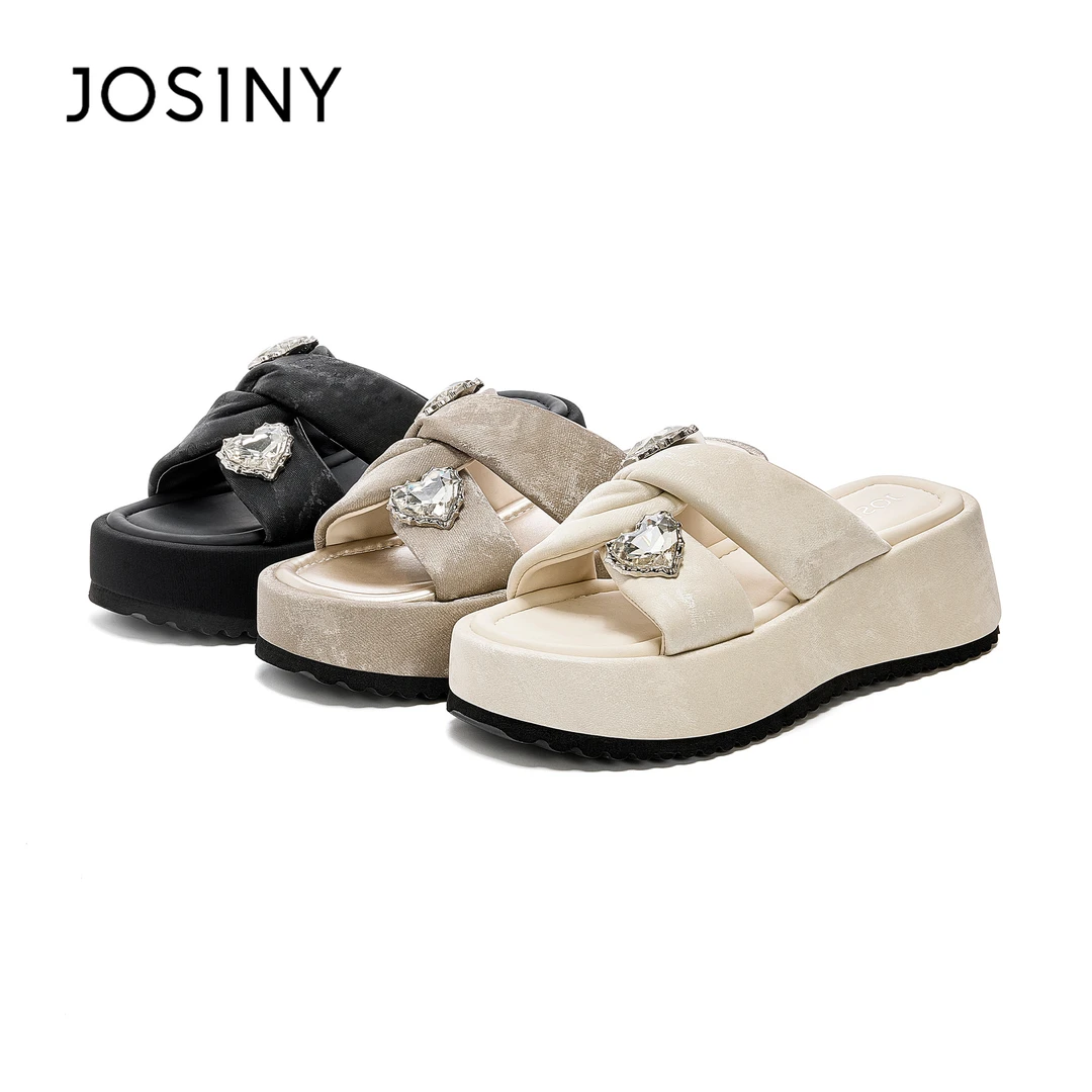 卓诗尼厚底增高拖鞋女夏外穿2025新款绝美松糕凉拖海边沙滩一字拖