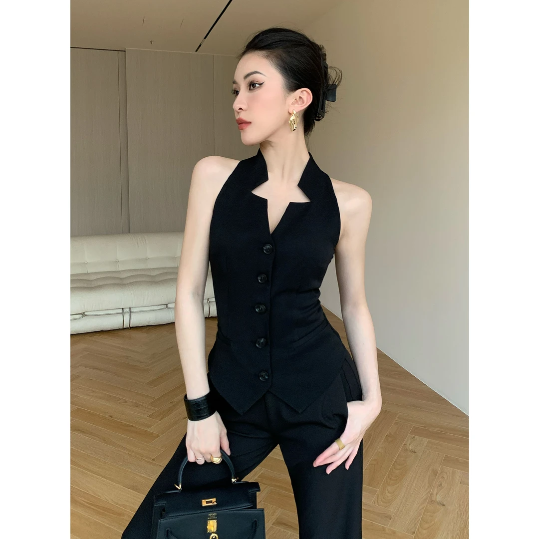 JIJINQI时尚休闲马夹显瘦洋气修身夏季百搭无袖马甲女JD03SZXL612
