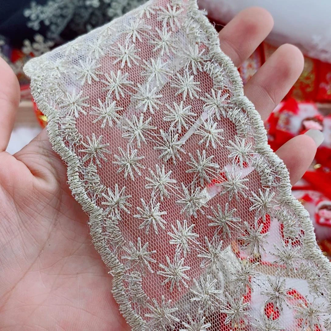 7.5星空蕾丝花边金色10码