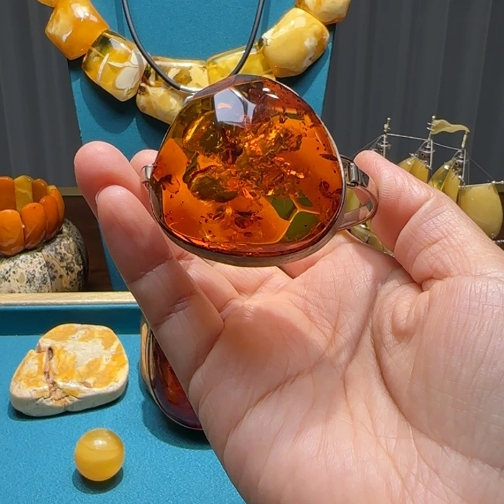 琥珀未镶嵌手链波兰设计款琥珀蜜蜡