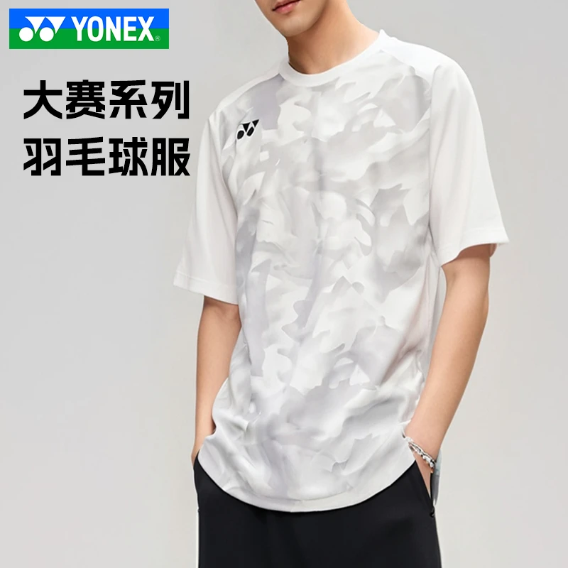 25年新款尤尼克斯YY羽毛球服运动服比赛服球迷款上衣短袖YM0033EX