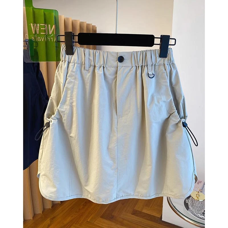 高级感工装短裙女2025年新款高腰显瘦复古包臀半身裙裤夏季简约风