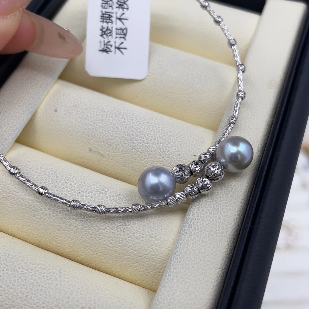 海水珍珠手绳银S925镶嵌