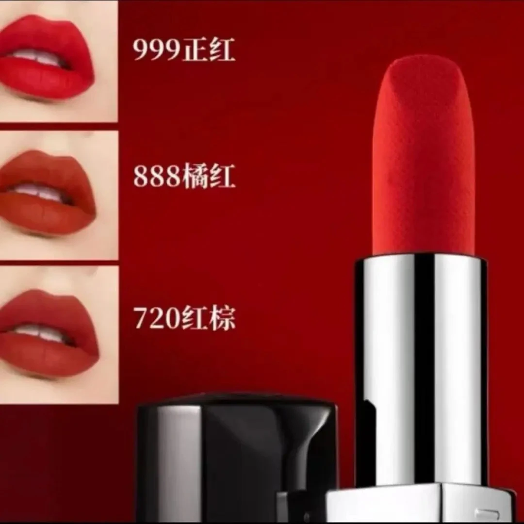 官方正品丝绒正红999#口红888#显白720#滋润不易粘唇釉