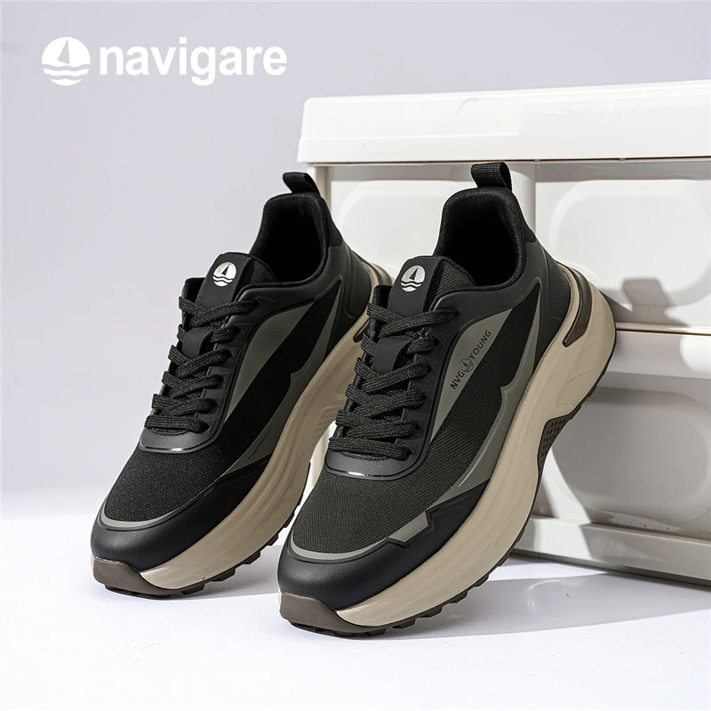 Navigare/纳维凯尔夏季男款运动鞋新款休闲厚底网面透气舒适百搭