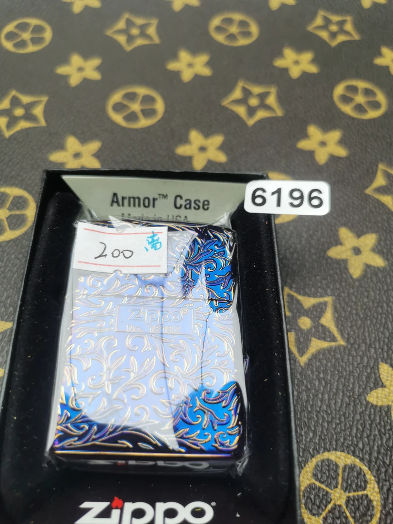 Zippo打火机回血22D熏金烤蓝唐草-6196