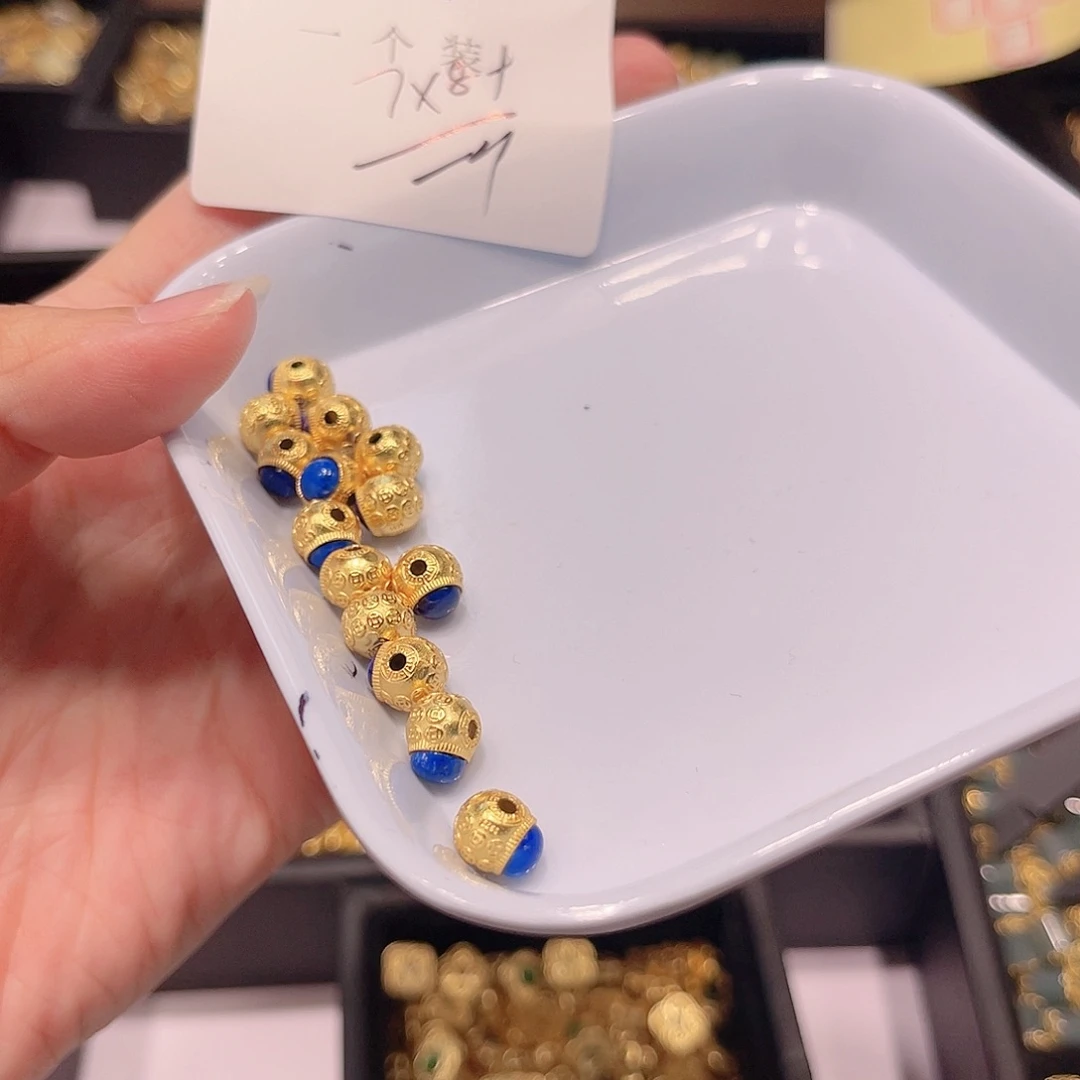 银S925镀金镶嵌珠宝半成品水晶97 。